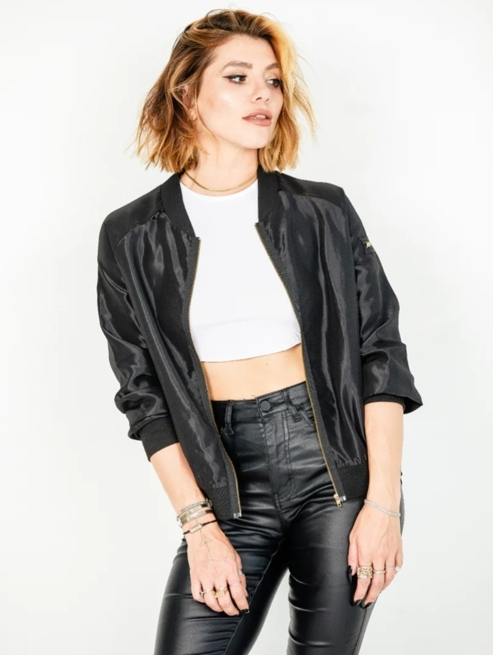 Nikita | Satin Bomber Jacket